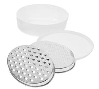 LOLIPPYY Rallador Ovalado de Queso y Verduras de Acero Inoxidable con Recipiente de Color Claro 3 Piezas, Herramienta para Rallar Zanahorias y Patatas, Accesorio Multifuncional para Cocina