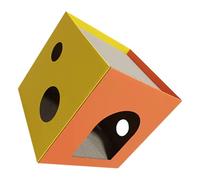 LOLIPPYY Rascador para Gatos Vertical Tipo Cubo 32X32X32 CM en Color Naranja Amarillo Sisal Natural, Casa Rascadora para Gatitos y Juguete de Autodiversión para Mascotas Pequeñas