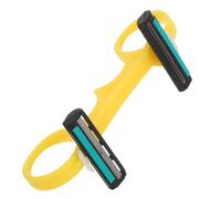 LOLIPPYY Recortadora de Pelo para Calvos Rápida Manual Doble Cabezal Cuchillas Desmontables Color Amarillo Adecuado para Uso en Casa y Viajes Maquinilla de Afeitar para Cabeza y Barba