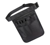 LOLIPPYY Riñonera de Enfermería Negra 1 Unidad Bolsa de Almacenamiento Multifuncional Múltiples Compartimentos Bolso de Cintura y Hombro para Hospital Clínica Cuidado Profesional