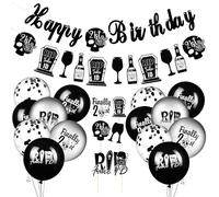 LOLIPPYY Set de Decoración para Fiestas de Cumpleaños 21 Años para Adultos Globos de Látex Juego Completo para Decoración de Cumpleaños Artículos para Fiestas y Evento Especial