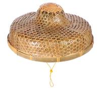 LOLIPPYY Sombrero de Bambú Tejido a Mano para Pesca y Agricultura Tamaño 365X14 CM Cuenco Interior y Cuerda Ajustable Protección Solar y Lluvia Adecuado para Jardinería y Actividades