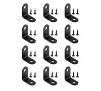 LOLIPPYY Soporte Angular De Esquina 24 Piezas En Acero Inoxidable Negro Para Armarios En Fabricación De Muebles Con Diseño De Orificio Empotrado