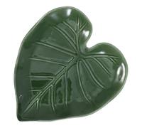 LOLIPPYY Soporte para Cucharas de Cerámica Forma de Hoja Verde, Resistente al Calor, Reposacucharas para Cocina y Almacenamiento de Bolsitas de Té, Adecuado para Encimeras y Organización