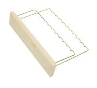 LOLIPPYY Soporte para Pendientes con Base de Madera Exhibidor de Joyas de Aleación y Madera Estante de Doble para Pendientes Organizador de Escritorio Resistente y Decorativo