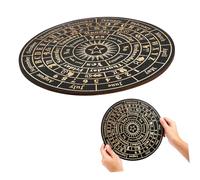 LOLIPPYY Tablero para Radiestesia de Madera Herramienta de Adivinación Símbolos Tallados Decoración para Brujas y Ambientes Espirituales Superficie Elegante Uso Rituales