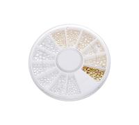 LOLIPPYY Tachuelas para Decoración de Uñas Remache para Decoración de Uñas 12 Piezas en Disco Redondo Varios Tamaños Mujeres y Niñas Salón y Uso Doméstico
