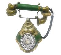 LOLIPPYY Teléfono Antiguo de Resina Verde Modelo Decorativo Vintage de Disco Pequeño para Decoración del Hogar Estilo Retro Europeo para Sala Oficina o Dormitorio Adorno Artesanal
