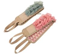 LOLIPPYY Toallas Exfoliantes de Baño de Doble Cara para Espalda 2 Piezas Rosa Goma y Verde Agua Cinturón Ajustable Exfoliante Corporal Suave y Ecológico para Ducha y Cuidado Personal