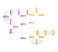 LOLIPPYY Túnel Transparente para Hámster 2 Unidades Tubo de Plástico Modular para Jaula Juego Plegable y Compatible Cobayas Adecuado para Ejercicio y Exploración de Mascotas Pequeñas