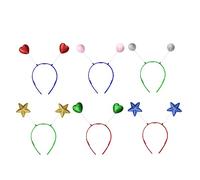 LOLIPPYY Varios estilos Formas de Corazón y Estrella de Espuma 12 Diademas Ligeras y Seguras Colores Variados Color Aleatorio para Fiestas de Disfraces y Carnaval para Niñas y Niños