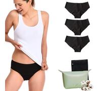 Lolita® Culotte Menstruelle Lot de 3 - Protection Hygiénique Lavable Avec 4 Couches Absorbantes - Équivalent à 3 Tampons - Slip Menstruel Confortable pour Flux Légers à Modérés