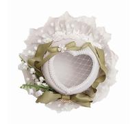 Lolita Maid Soft Girl Lily of The Valley - Gorro de encaje con lazo para el pelo, disfraz de flores (blanco)