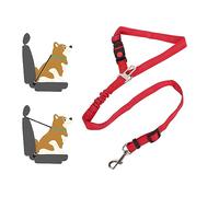 Lollanda Cinturón de seguridad para perros para coche, cinturón para perros para asientos de coche con tiras reflectantes y cuerdas amortiguadoras, cinturón ajustable para perros grandes medianos y