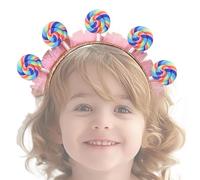Lollipop Headband - 6.69x6.69 pulgadas lindo caramelo estilo | Pink Cartoon Cloth Hairband, Kids Birthday Party Gift, Theme Park Fun, Charm Sweetheart Style, Cómodo antideslizante Diseño