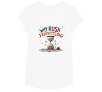 Lollygagging: ¿por qué apresurarse a la perfección? Cita Divertida de Vida Lenta Camiseta, Niñas, Blanco, Grande