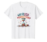 Lollygagging: ¿por qué apresurarse a la perfección? Cita Divertida de Vida Lenta Camiseta, Niños, Blanco, 4 años