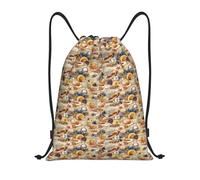 LOLOBFZL Amapola Flores Ligero Cordón Correa Bolsillo Mochila Deportiva Mochila Diaria Plegable Cordón Mochila, Estrella de mar, concha de mar, playa de arena, S, Mochilas