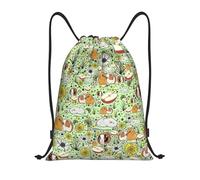 LOLOBFZL Amarillo limón y abeja ligera cordón correa bolsillo mochila deportiva mochila diaria plegable cordón mochila, Cobayas, M, Mochilas
