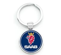 LOLOBFZL Llaveros de Metal Coche Llavero de aleación Llavero con Hebilla de Logo, para Saab Accesorios de baratija de Moda