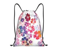 LOLOBFZL Mochila de bolsillo con cordón ligero de flor dibujada a mano Mochila deportiva Mochila diaria plegable con cordón, Estampado floral hawaiano, S, Mochilas