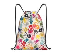LOLOBFZL Mochila de bolsillo con cordón ligero de flor dibujada a mano Mochila deportiva Mochila diaria plegable con cordón, Impresión a mano, S, Mochilas