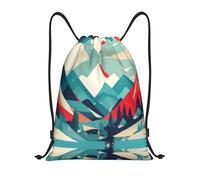 LOLOBFZL Mochila de bolsillo con cordón ligero de flores de volcán Mochila deportiva Mochila diaria plegable con cordón, Viajar paisaje de montaña, M, Mochilas