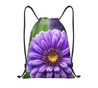 LOLOBFZL Mochila de bolsillo con cordón ligero de pavo real púrpura Mochila deportiva Mochila diaria plegable con cordón, Flor de lavanda púrpura, M, Mochilas
