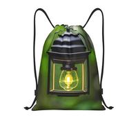 LOLOBFZL Pescado y pulpo ligero cordón correa bolsillo mochila deportiva mochila diaria plegable cordón mochila, Luciérnaga y linterna, M, Mochilas