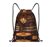 LOLOBFZL romántico corazón rojo ligero cordón correa bolsillo mochila deportiva mochila diaria plegable cordón mochila, Imagen de la bodega roja, S, Mochilas