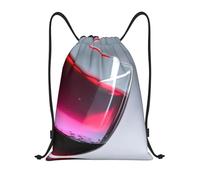 LOLOBFZL romántico corazón rojo ligero cordón correa bolsillo mochila deportiva mochila diaria plegable cordón mochila, Botella de vino tinto de vidrio, M, Mochilas