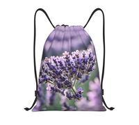 LOLOBFZL seta roja mágica ligera cordón correa bolsillo mochila deportiva mochila diaria plegable cordón mochila, Flor de lavanda, M, Mochilas