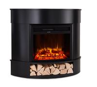 Klarstein Chimenea Electrica Pared, Llama LED con una Potencia de 1800W y Mando, Temporizador y Control Automático de Temperatura, Chimenea Interior Casa con Efecto Troncos, Estufas Interior