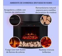 Loloru Chimenea eléctrica Calefactor ventilador 900/1800W Temporizador semanal Mando a distancia Klarstein