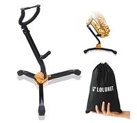 LOLUNUT Soporte plegable para saxofón, saxofón alto/tenor, diseño de base triangular de metal ajustable