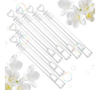 LOLYSIC 200 piezas de burbujas de boda a granel, mini varitas de burbujas blancas a granel, varitas de burbujas de corazón para bodas, celebraciones de fiesta para invitados, suministros de fiesta