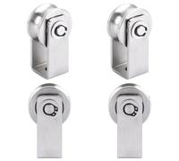 LOLYSIC 4 poleas para cuerdas de acero inoxidable, polea de inversión con rodamientos de bolas, polea de acero inoxidable, adecuado para andamios de acero, cuerdas de tendedero