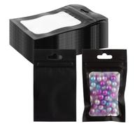LOLYSIC 400 bolsas de Mylar negras de 6 x 10 cm, bolsas de aluminio con cierre hermético pequeñas a prueba de olores, bolsas de embalaje resellables para aperitivos, dulces, té, café, joyas, muestras