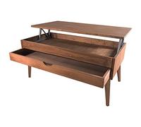 LoMasCasa - Mesa de Salon de Centro Colección Sonka Elevable con Cajón Deslizante de Madera Natural Maciza Disponible en Color Madera con Pata Conica - 100x50x48 cm