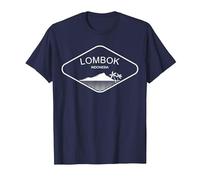 Lombok Indonesia Palmeras Playa Bali Regalo Penida Recuerdo Camiseta, Hombre, Azul Marino, 4XL
