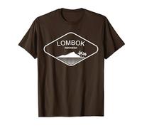 Lombok Indonesia Palmeras Playa Bali Regalo Penida Recuerdo Camiseta, Hombre, Marrón, L