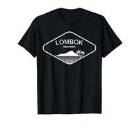 Lombok Indonesia Palmeras Playa Bali Regalo Penida Recuerdo Camiseta, Hombre, Negro, L