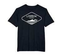 Lombok Indonesia Palmeras Playa Bali Regalo Penida Recuerdo Camiseta, Hombre Tallas Grandes, Negro, 4X Alto
