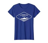 Lombok Indonesia Palmeras Playa Bali Regalo Penida Recuerdo Camiseta, Mujer, Azul Real, XXL