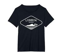 Lombok Indonesia Palmeras Playa Bali Regalo Penida Recuerdo Camiseta, Mujer Tallas Grandes, Negro, 4XL Grande