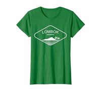 Lombok Indonesia Palmeras Playa Bali Regalo Penida Recuerdo Camiseta, Mujer, Verde Kelly, L