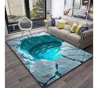 LOMDEM 3D Desierto Grietas Agua y Fuego Agujero Alfombra Habitación Juventud Adolescente Niño Antideslizante Alfombra para Sala de Estar, Alfombras Playera para Habitación Niña (Color 1,140x200 cm)