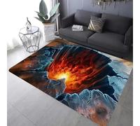 LOMDEM 3D Desierto Grietas Agua y Fuego Agujero Alfombra Habitación Juventud Adolescente Niño Antideslizante Alfombra para Sala de Estar, Alfombras Playera para Habitación Niña (Color 2,120x180 cm)