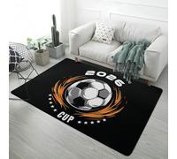 LOMDEM Alfombra Fútbol 3D Llamas Baloncesto Genial Negro Gris Alfombra para Habitaciones Niños Adolescentes, Suave Y Antideslizante, Decoración para Sala De Juegos (Style 5,80x160 cm)