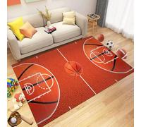 LOMDEM Alfombra Habitación Juventud Niños Cancha Baloncesto Campo Fútbol, Pelo Corto Suave Antideslizante, Alfombra Juegos Salón Lavable Deportiva Casa Decoración Regalo Interior, 80x120 cm, Color 5